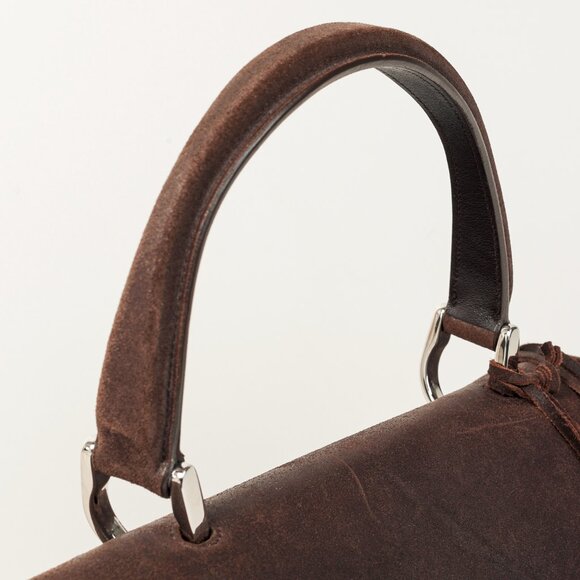 Balenciaga Brown Suede Saddle Work Bag - Picture 7 of 14